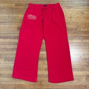 Ed Hardy Designs Red Sweatpants Womens L Y2K Tiger Lounge Pants